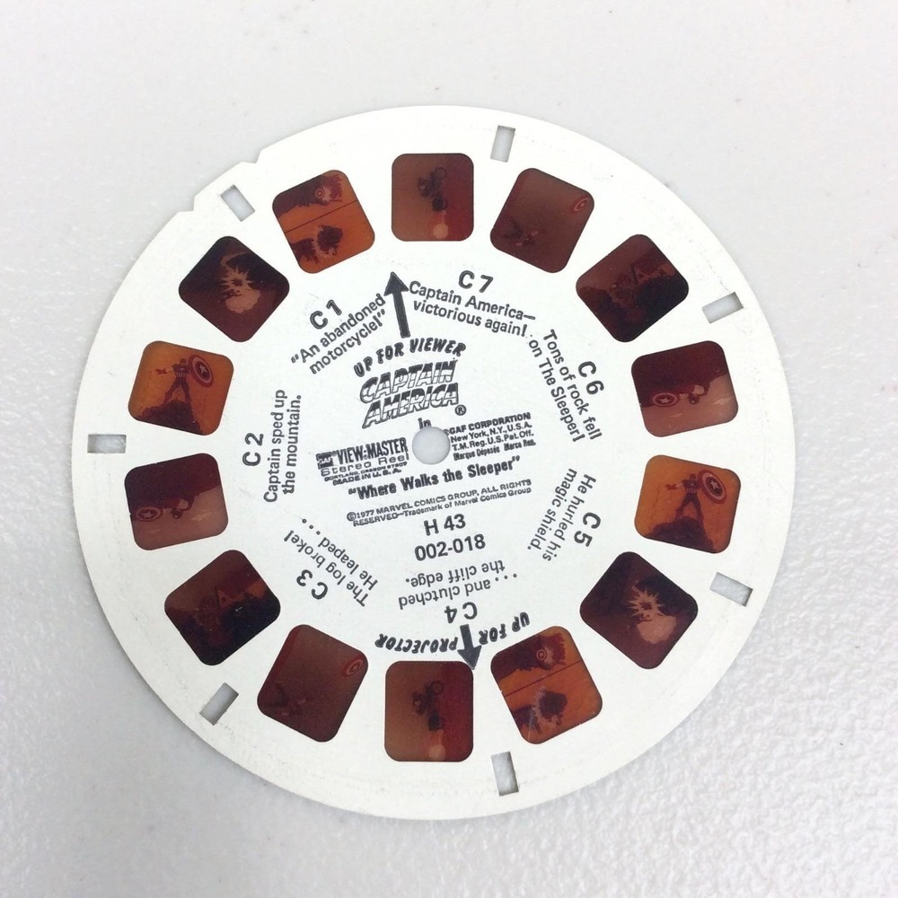 View Master GAF One Reel H43 Captain America C1-7 Where Walks the Sleeper 1977